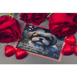 Full Of Love Cute Shih Tzu Valentine's Day Holiday Postcard