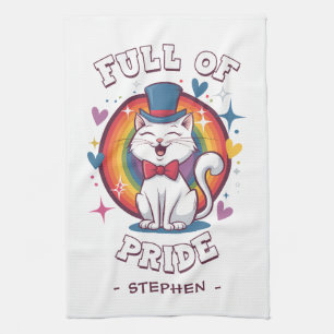 Full of Pride LGBTQ Cat Pride Tea Towel