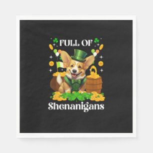 Full Of Shenanigans Corgi St Patrick's Day Dog T-S Napkin