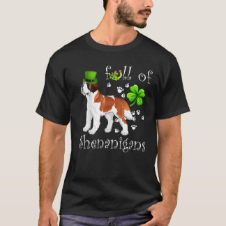 Full Of Shenanigans St Bernard Dog Irish T-Shirt