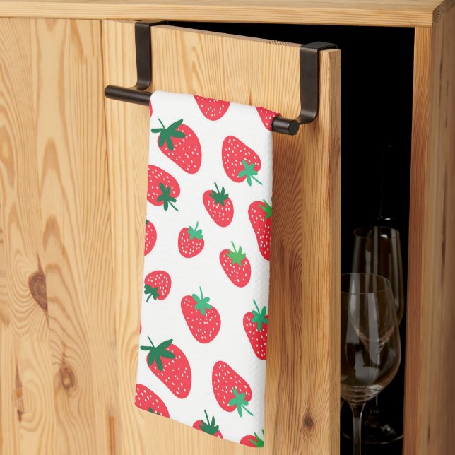 Full of Strawberries Tea Towel (Thirds Fold)