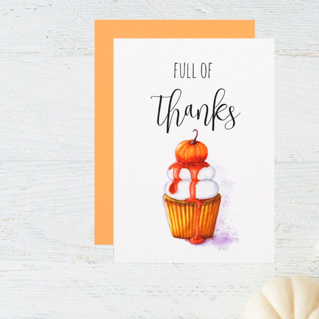 Full of thanks Thanksgiving Day Flat Holiday Card (I wish you happiness!!!)