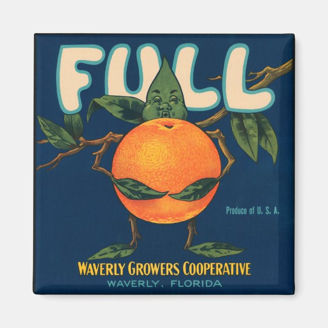 Full - Orange Crate Label Magnet (Front)