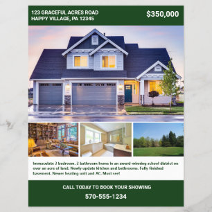 Full Page 2 Sided House For Sale Flyer with Photos