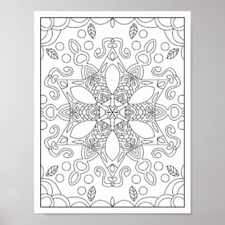 Full Page Mandala Adult Colouring Poster
