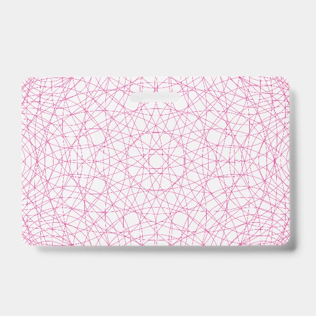 Full Pattern Neon Pink ID Badge – Customisable (Front)