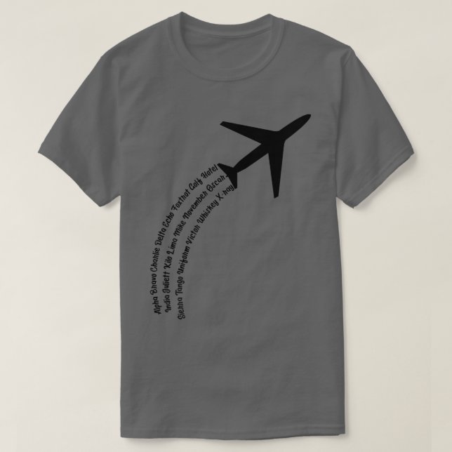 Full Phonetic AlphabetCute Plane Letters Tee Premi (Design Front)