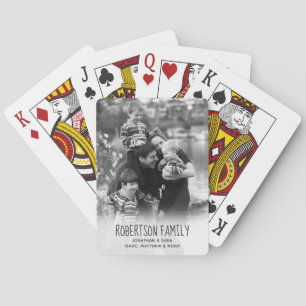 Full Photo and Black Overlay Text Family Playing Cards