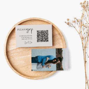 Full photo and QR code for weddings RSVP Enclosure Card