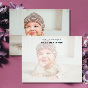 Full Photo Baby Nursery Stationery Note Card
