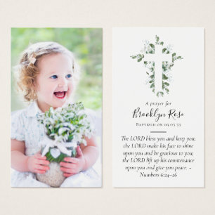 Full Photo Baptism Prayer Card