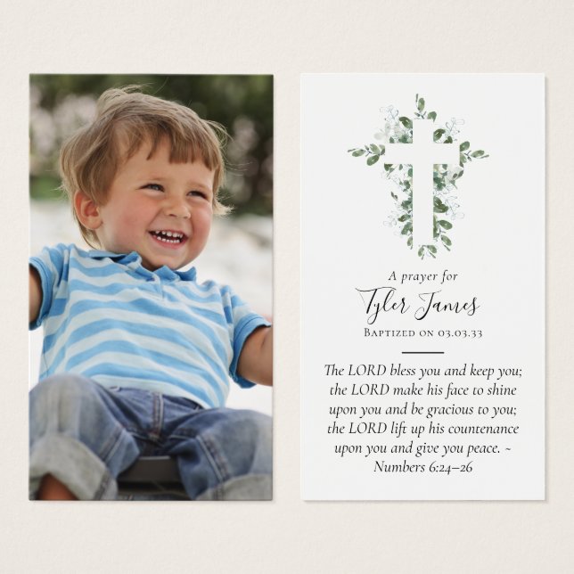 Full Photo Baptism Prayer Card (Front & Back)