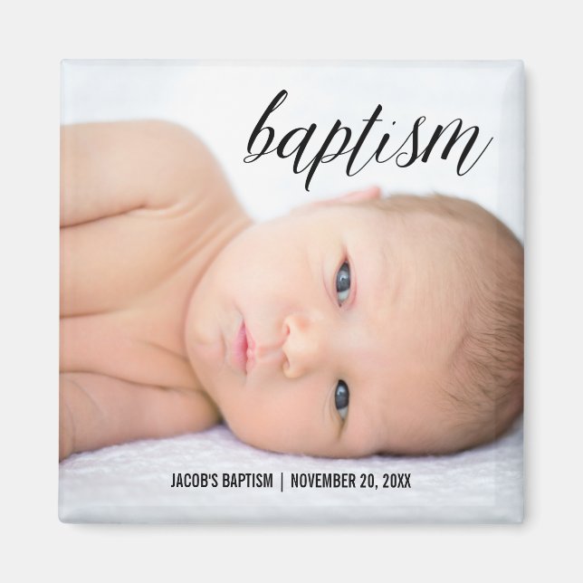 Full Photo Baptism Script Magnet (Front)