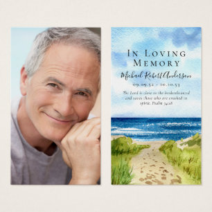 Full Photo Beach Memorial Prayer Card