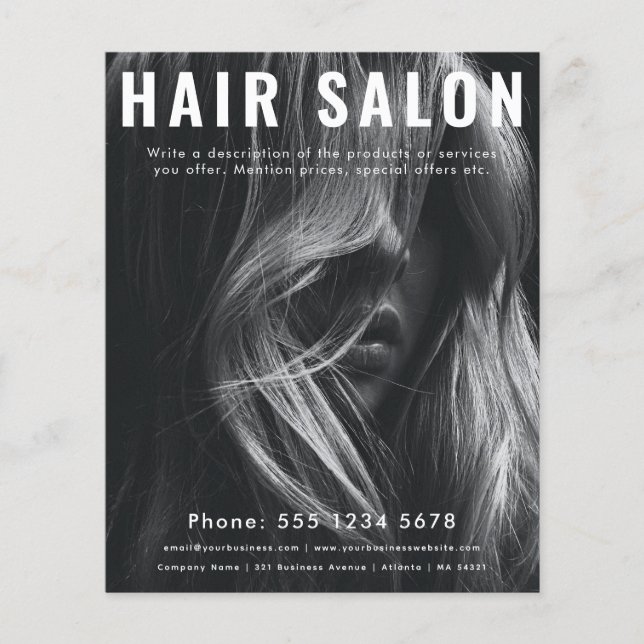 Full Photo Beauty Hair Nail Salon Hairdresser Flyer (Front)