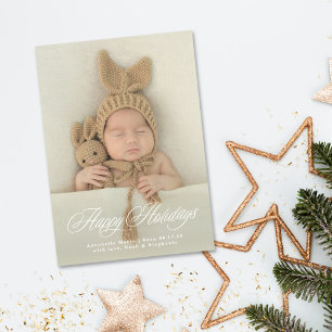 Full Photo Cursive Merry Christmas Card