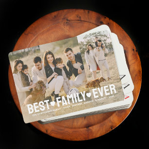 Full Photo Custom Best Family Ever Collage Text Playing Cards