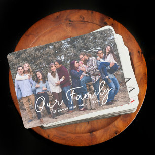 Full Photo Custom Family Script Typography Text Playing Cards