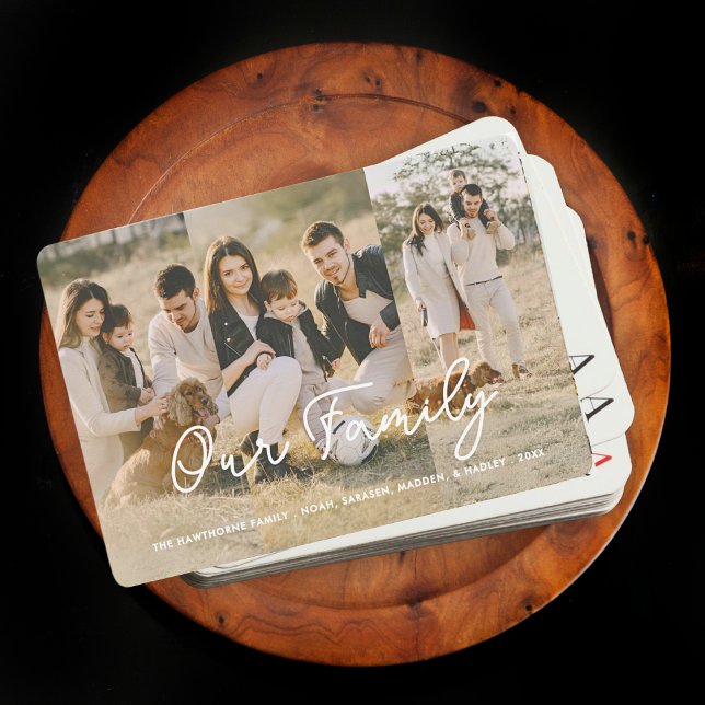 Full Photo Custom Family Text Script Typography Playing Cards (Creator Uploaded)