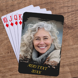 Full Photo Custom Poker — Black & Gold Playing Cards