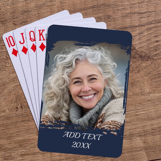 Full Photo Custom Poker — Navy Playing Cards (Creator Uploaded)