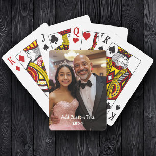 Full Photo Custom Text Anniversary Fathers Day Playing Cards