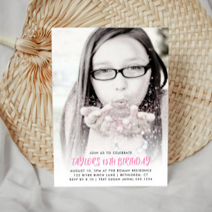 Full Photo Customised Any Age Modern Birthday Invitation