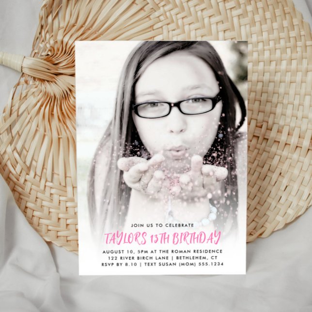 Full Photo Customised Any Age Modern Birthday Invitation (Creator Uploaded)