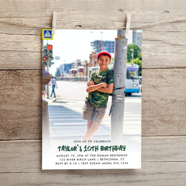 Full Photo Customised Any Age Modern Birthday Invitation (Creator Uploaded)