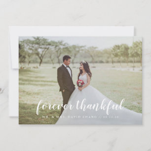 Full Photo Hand Lettering Thank You Wedding Card