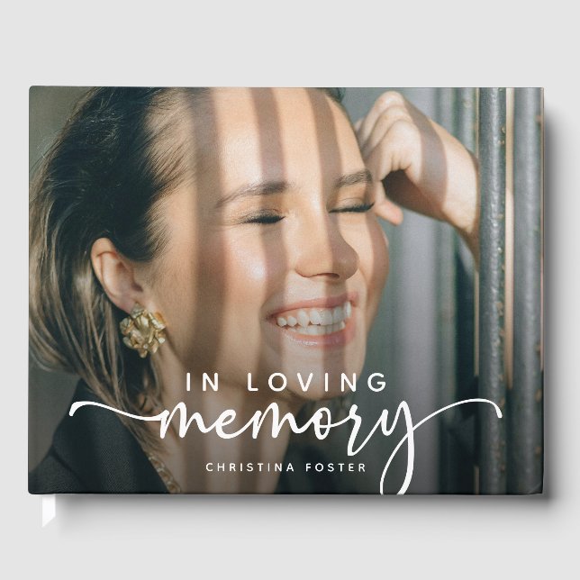Full Photo In Loving Memory Remembrance Guest Book (Front)