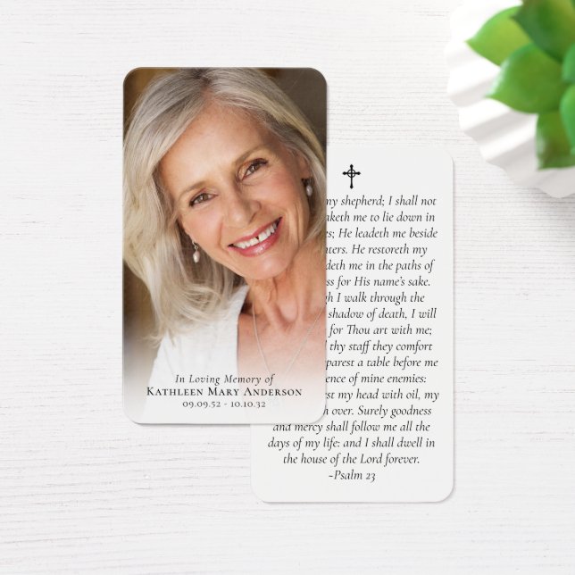 Full Photo Memorial Prayer Card (Desk)