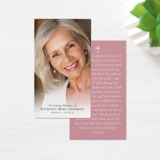 Full Photo Memorial Prayer Card (Desk)