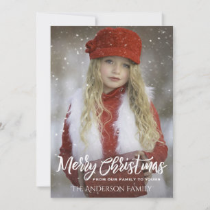 Full Photo Merry Christmas, Argyle Holiday Card