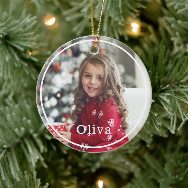 Full Photo Minimal & Modern Two Photo Layout Ceramic Tree Decoration (Tree)