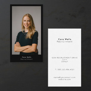 Full photo, modern black frame business card
