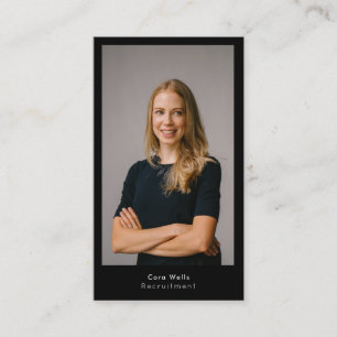 Full photo, modern black frame business card