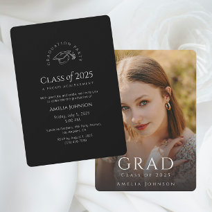 Full Photo Modern Graduation Party Invitation