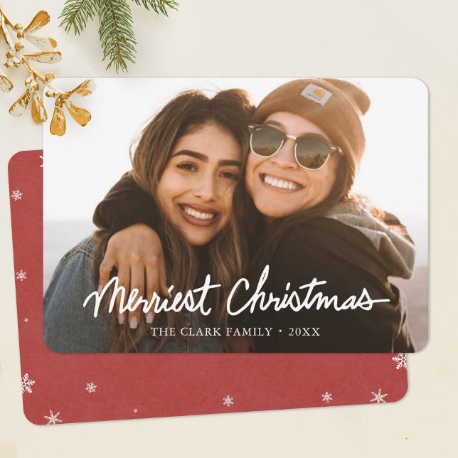 Full Photo Modern Merriest Christmas Photo Card  (Creator Uploaded)