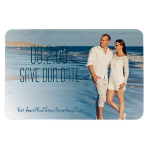 Full Photo Modern Save Our Date Photo Magnet
