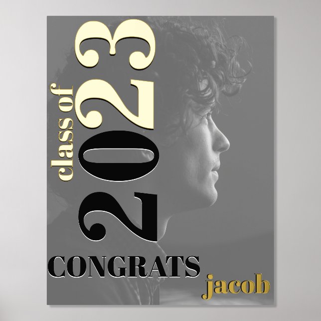 Full Photo Overlay Congrats Grad Foil Prints (Front)
