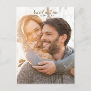 Full Photo Picture Rustic Modern Save The Date Announcement Postcard