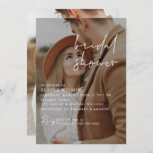 Full Photo Simple Elegant Modern Bridal Shower Invitation
