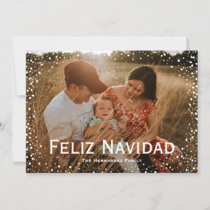 Full Photo Snowfall Custom Card Feliz Navidad