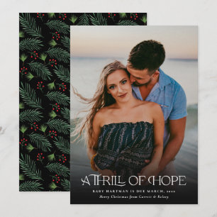 Full Photo Thrill of Hope Announce Pregnancy Photo Holiday Card