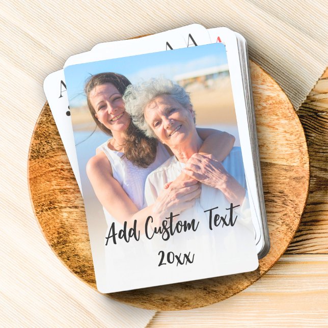 Full Photo Vertical Custom Elegant Personalised Playing Cards (Creator Uploaded)