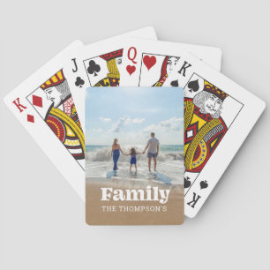 Full Photo - Vertical Custom Family Text Modern Playing Cards