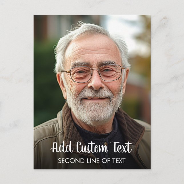 Full Photo - Vertical Custom Modern Script Postcard (Front)