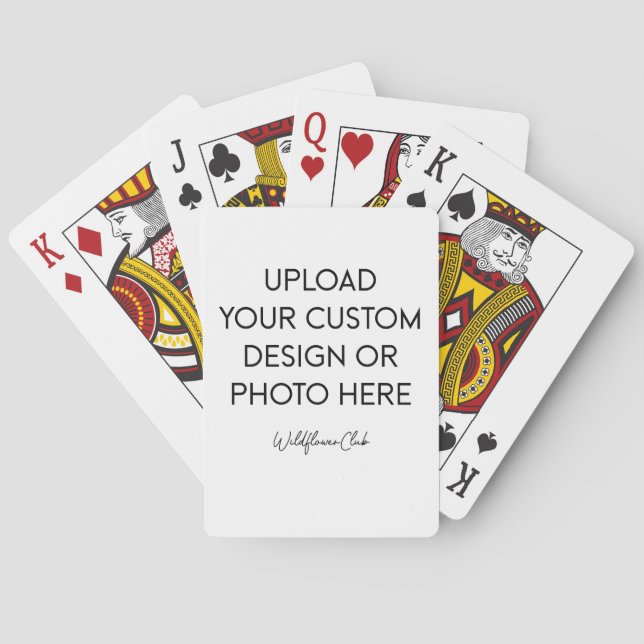 Full Photo Vertical Custom Script Family Text  Playing Cards (Back)