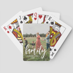 Full Photo - Vertical Custom Script Family Text  Playing Cards